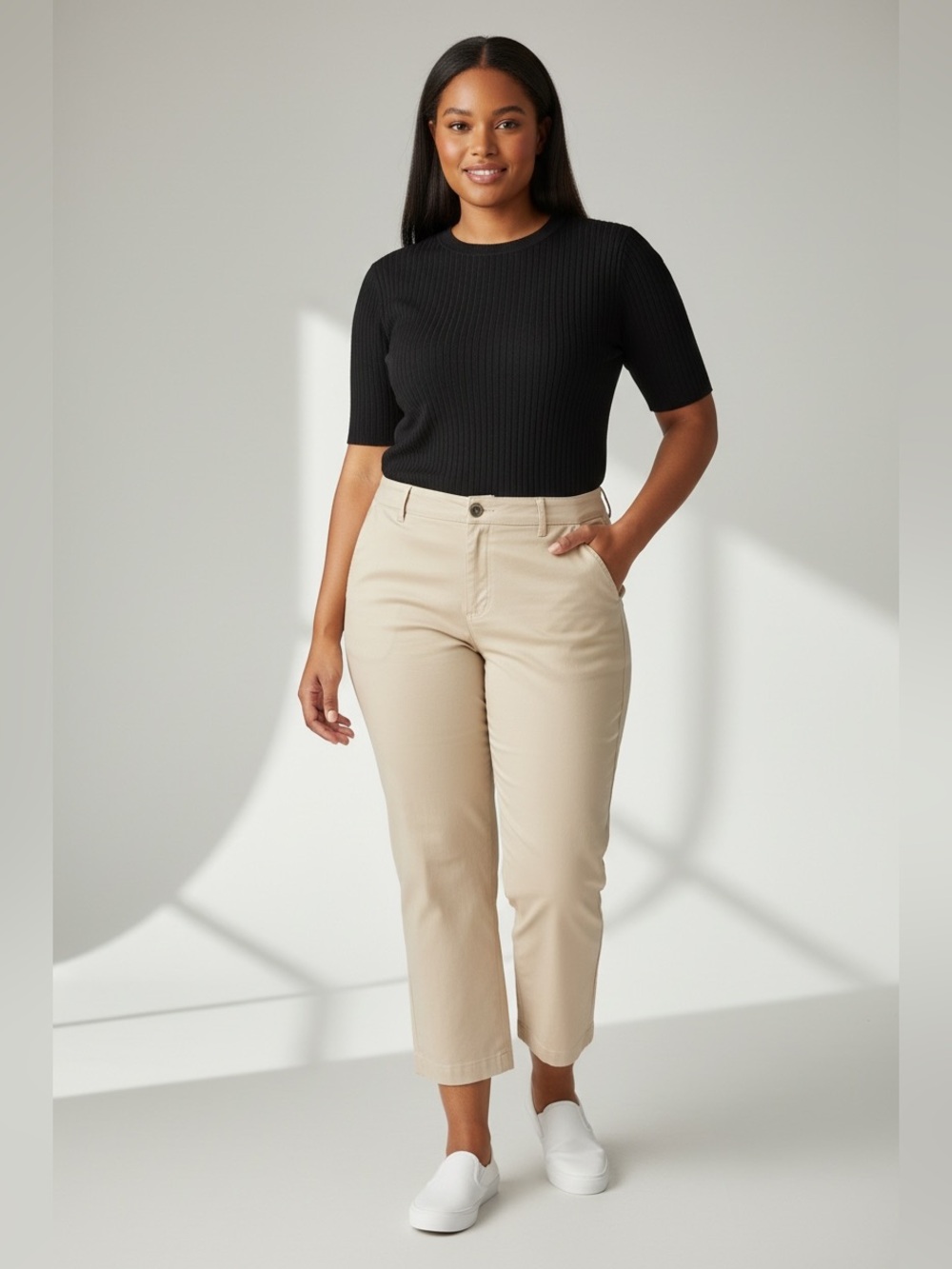 Talbots Beige Ankle Crop Chino Jeans